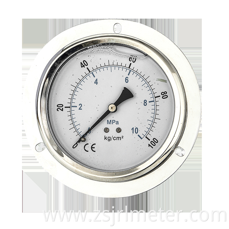 Hot selling good quality liquid filled pressure gauge, glycerin /silicon filled stainless steel manometer